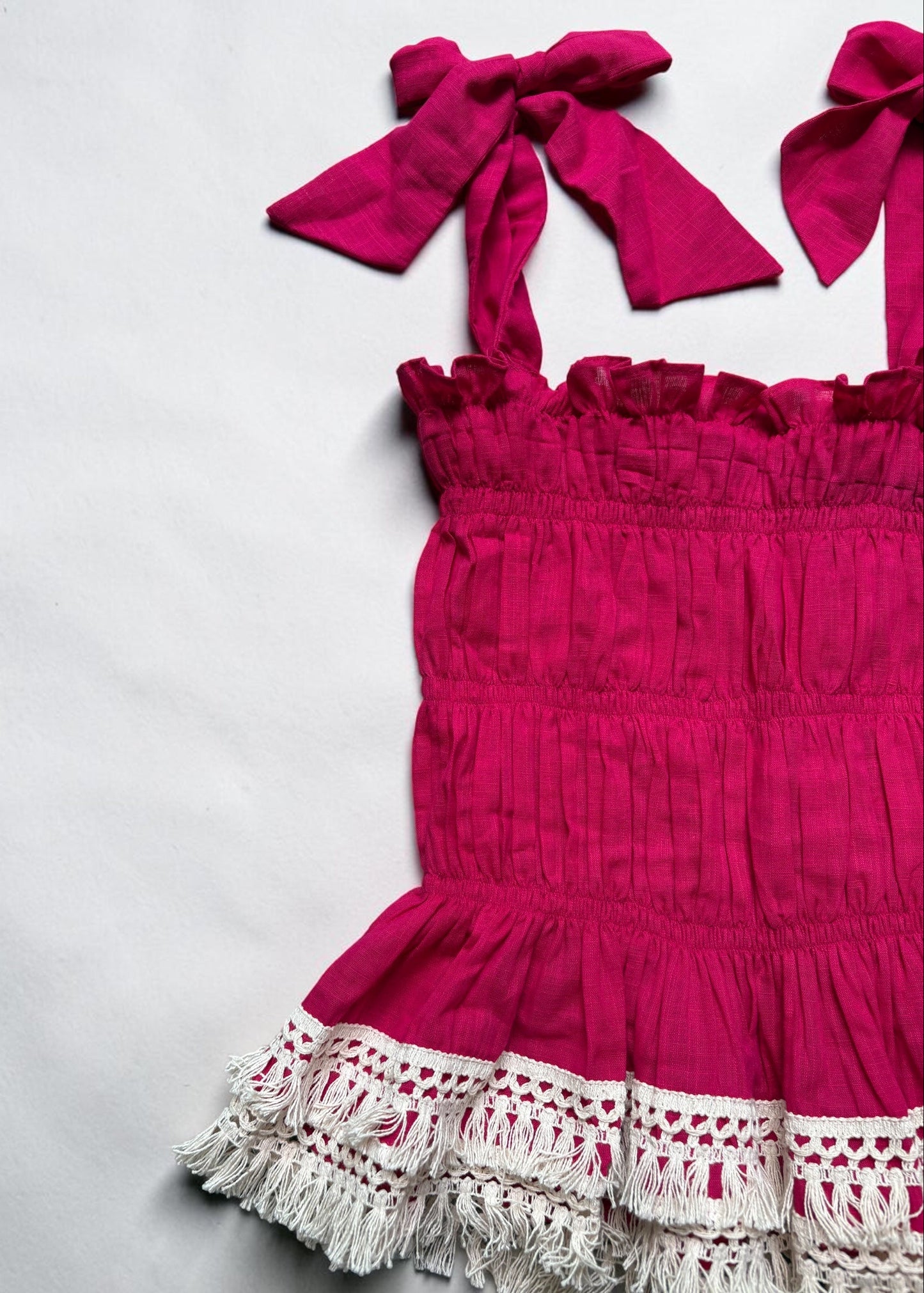 Rosé Riviera Smocked Top