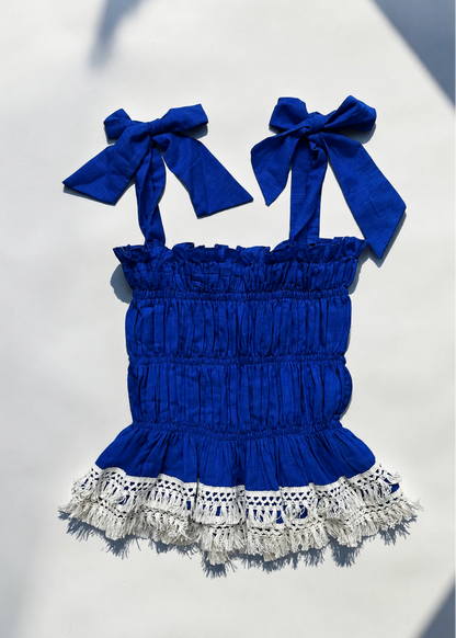 Ocean Muse Smocked Top