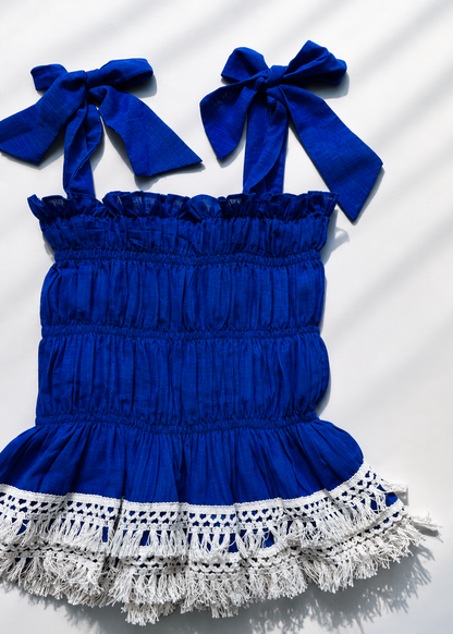 Ocean Muse Smocked Top