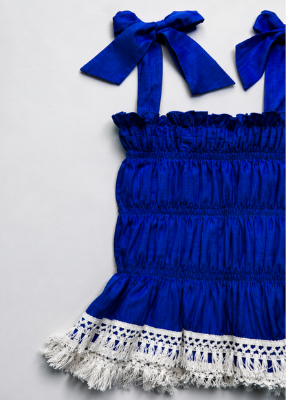 Ocean Muse Smocked Top