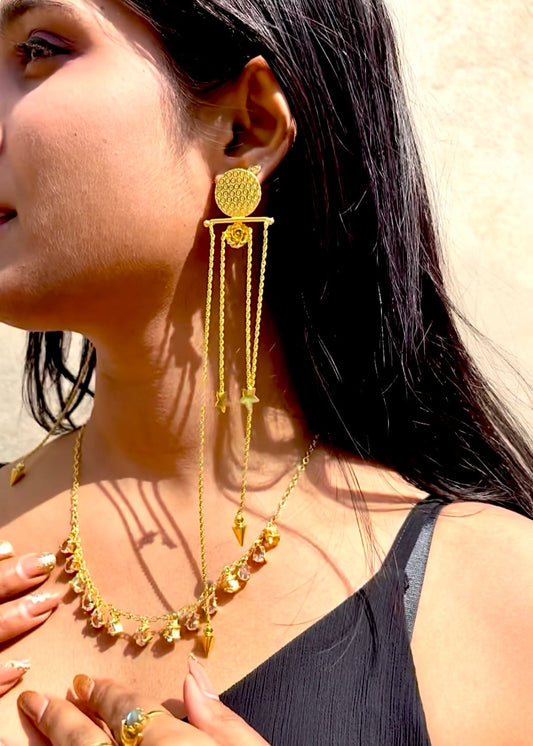 Stargirl Brass Chain Earrings with Star Charms – That Romeo