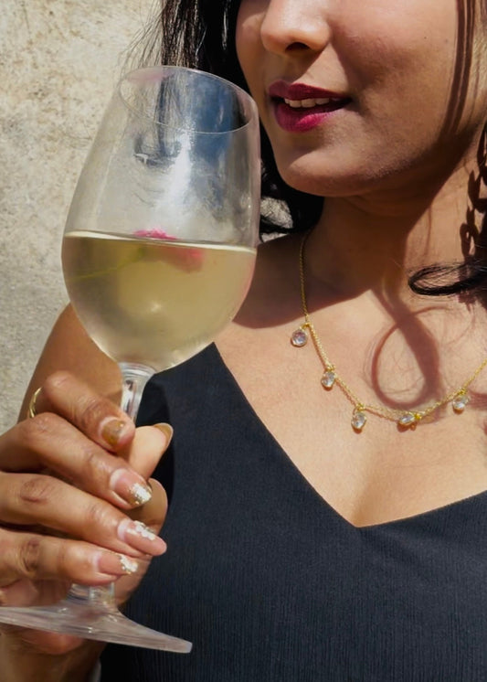 Sara Brass Necklace with Crystal Charms – That Romeo