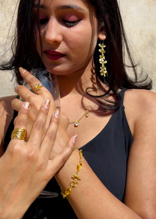 Nora Brass Bracelet with Yellow Crystals – That Romeo