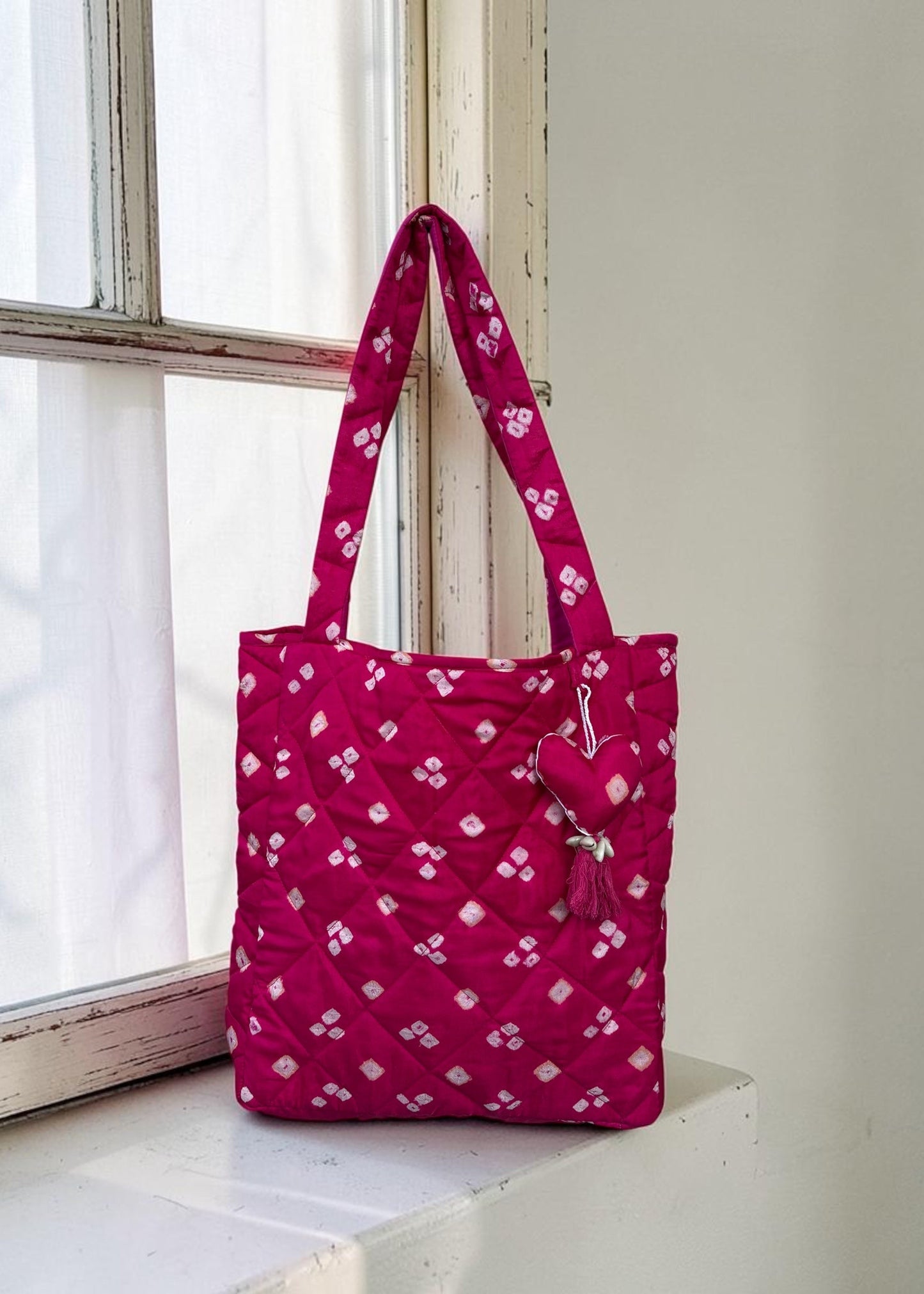 Bandhani Heart Tote