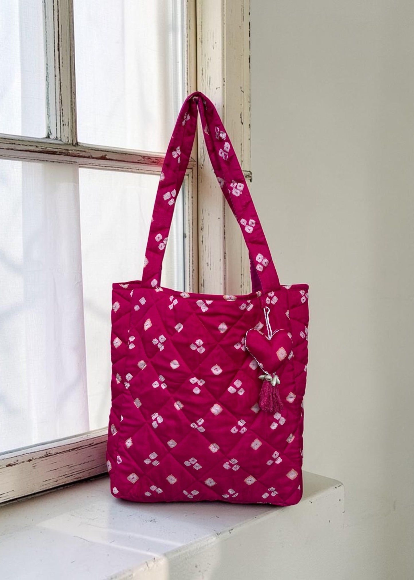 Bandhani Heart Tote