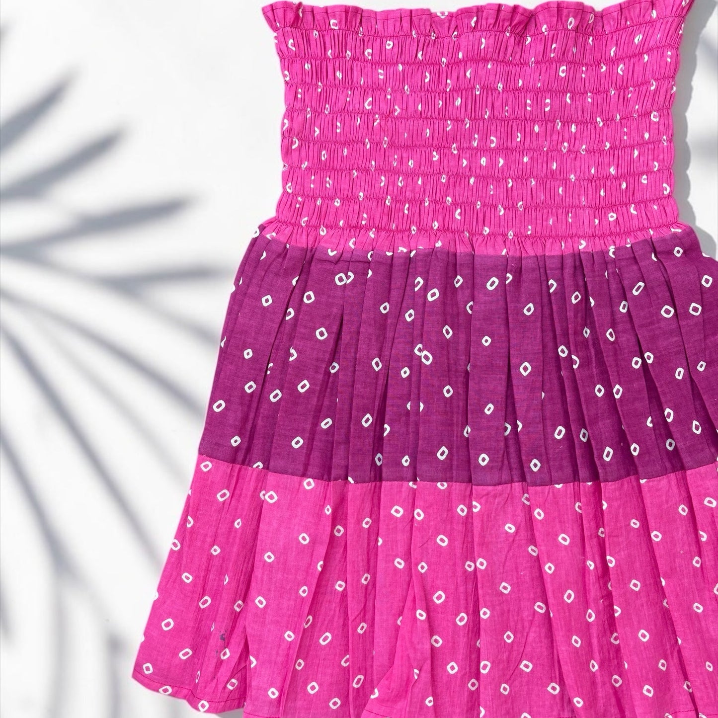 Rosé Patchwork Smocked Top