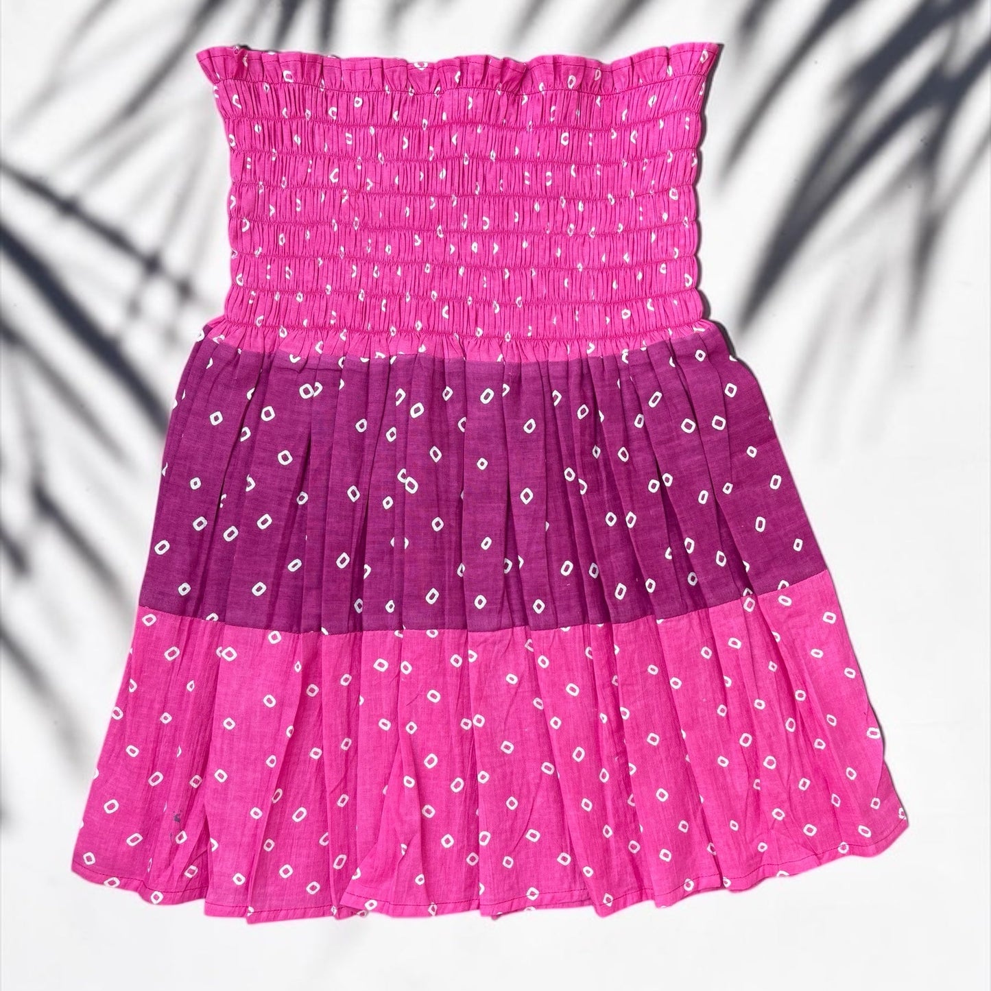 Rosé Patchwork Smocked Top