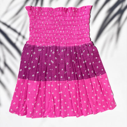 Rosé Patchwork Smocked Top