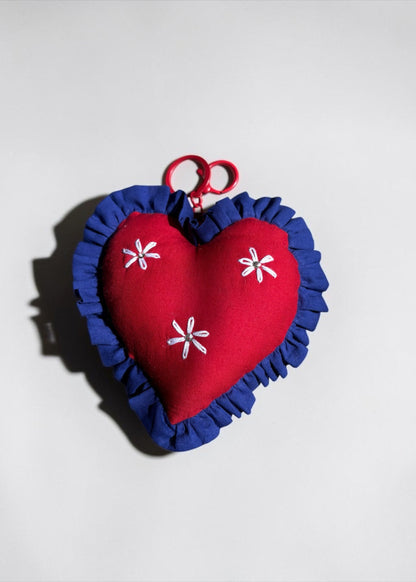 Crimson Bloom Heart Charm