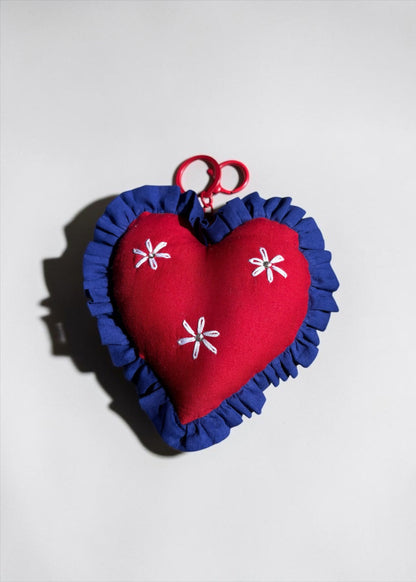 Crimson Bloom Heart Charm