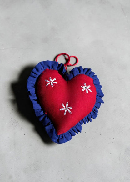 Crimson Bloom Heart Charm