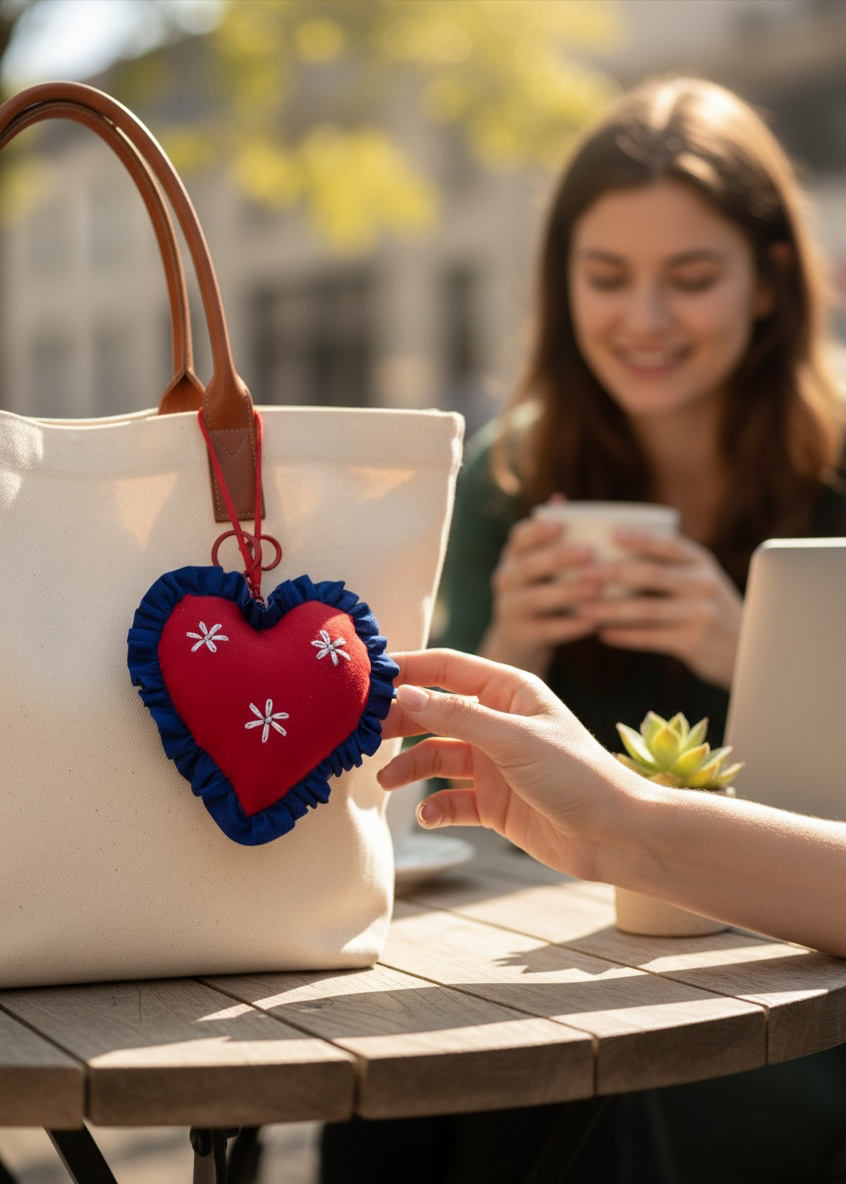 Crimson Bloom Heart Charm