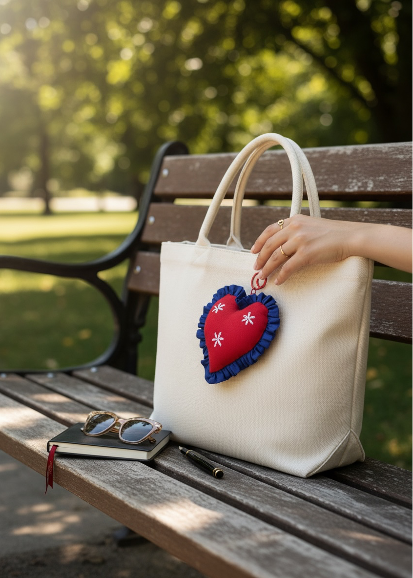 Crimson Bloom Heart Charm