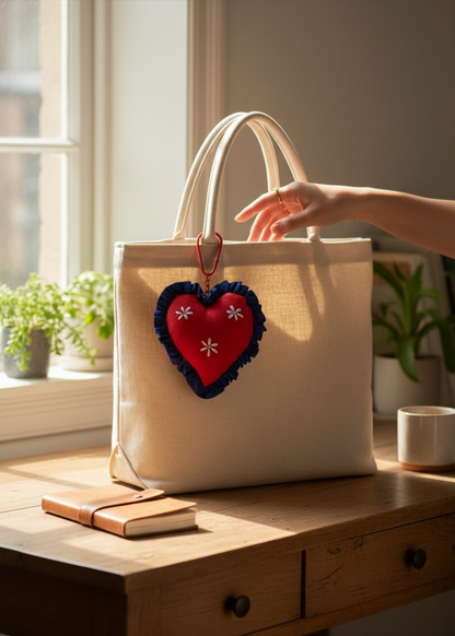 Crimson Bloom Heart Charm
