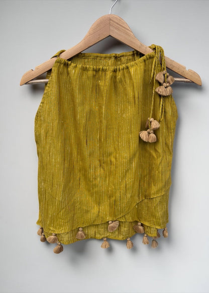 Olive Muse Handwoven Linen Top