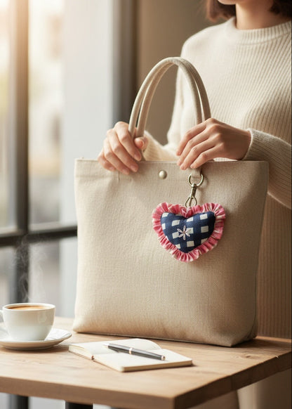 Midnight Checks Heart Charm