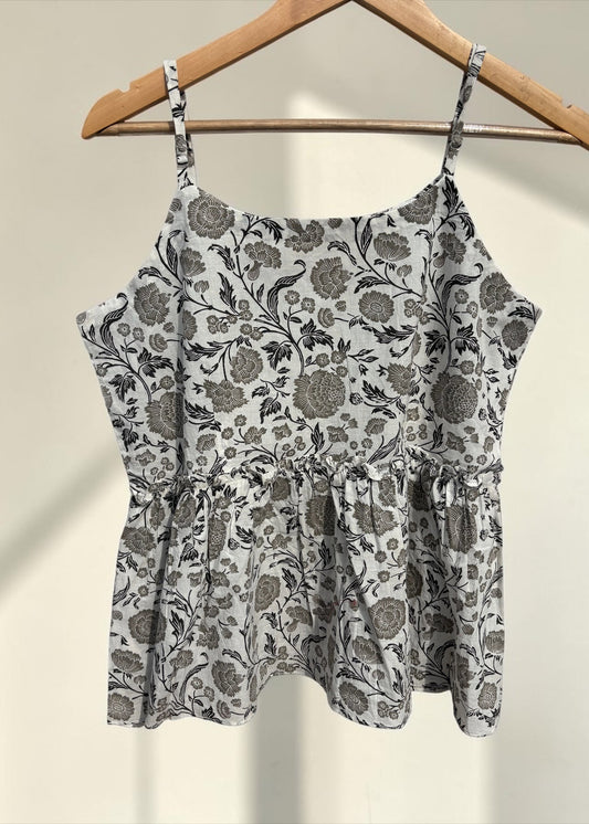Ivory Bloom Peplum Top
