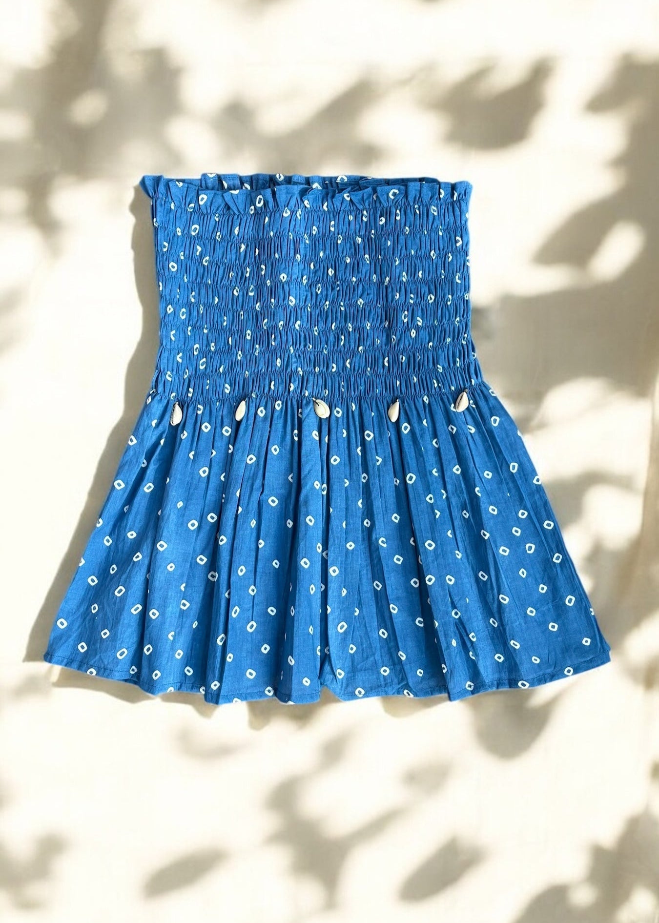 Blue Bandhani Smocked Top