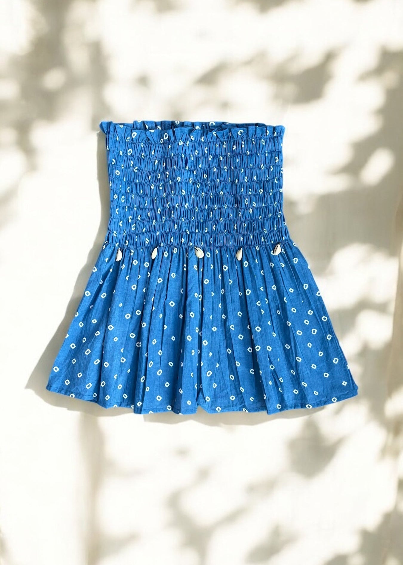 Blue Bandhani Smocked Top
