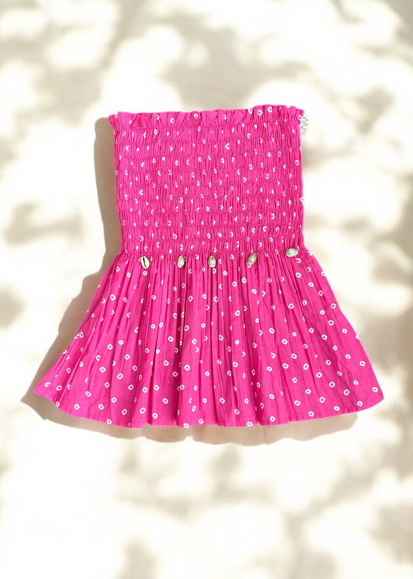 Hot Pink Bandhani Smocked Top