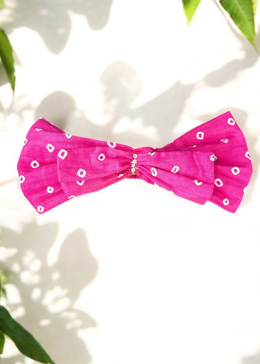 Pink Bandhani Headband