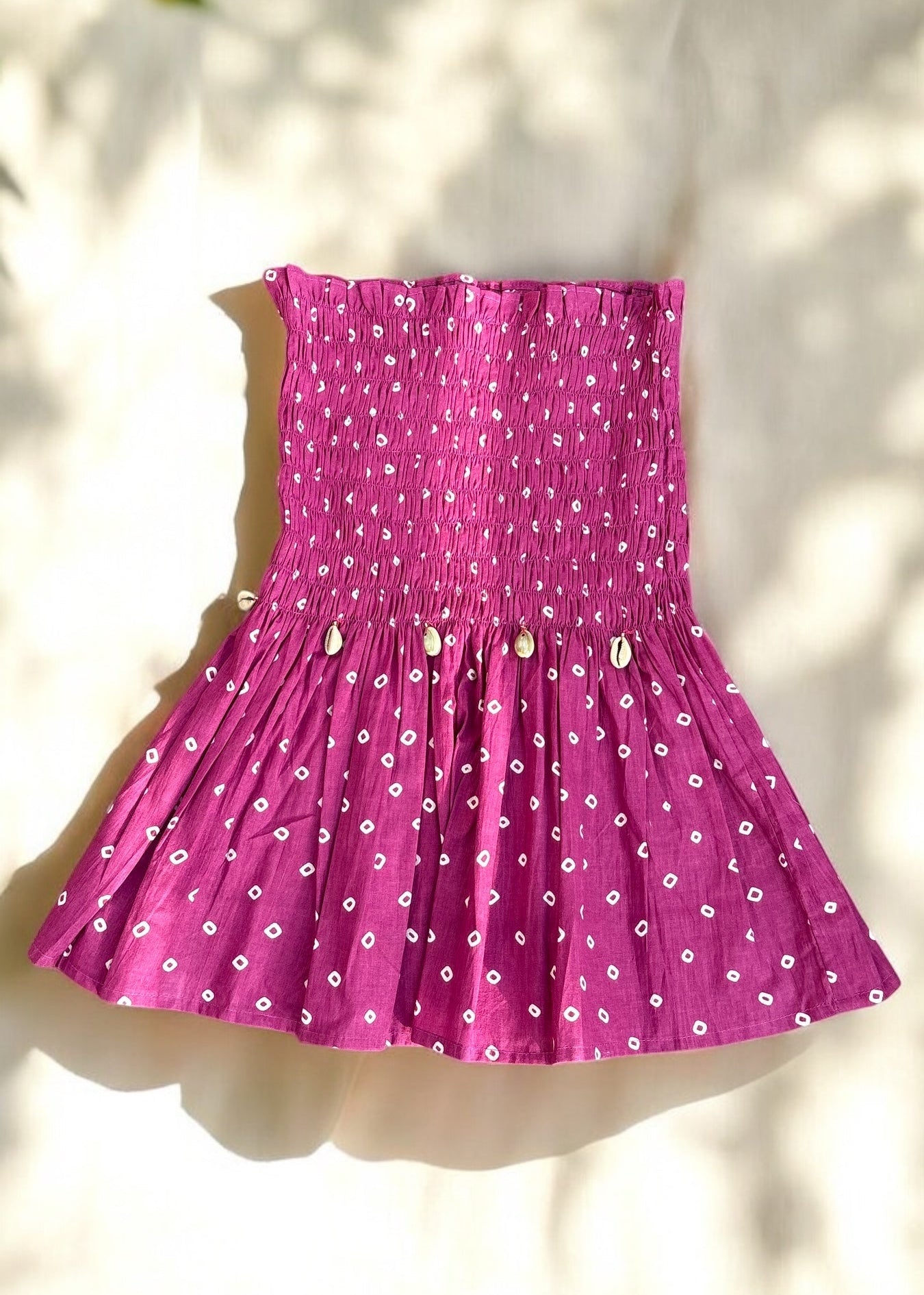 Purple Bandhani Smocked Top