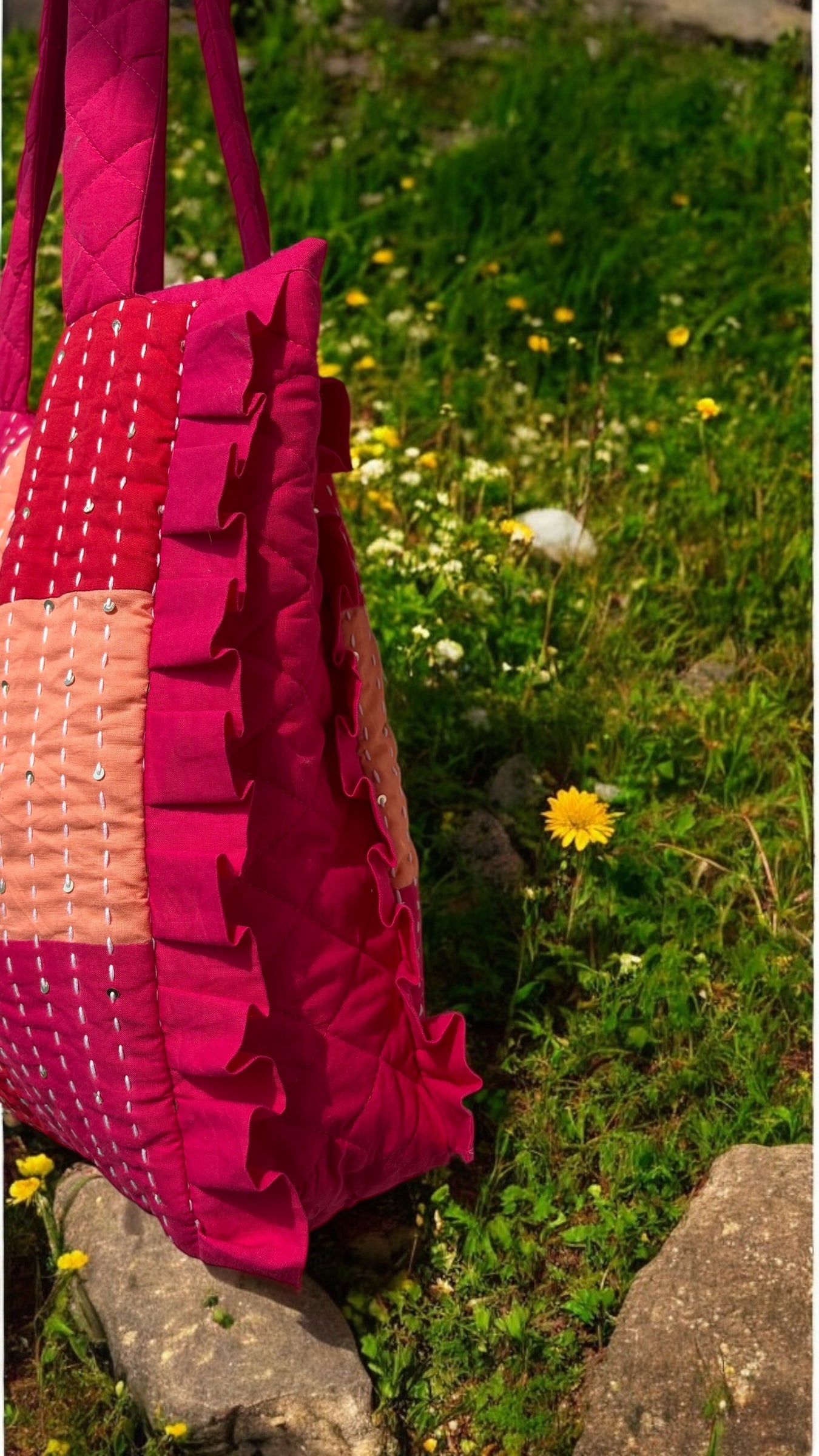 Gulab Quilt Tote Bags