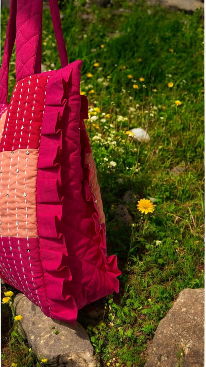 Gulab Quilt Tote Bags