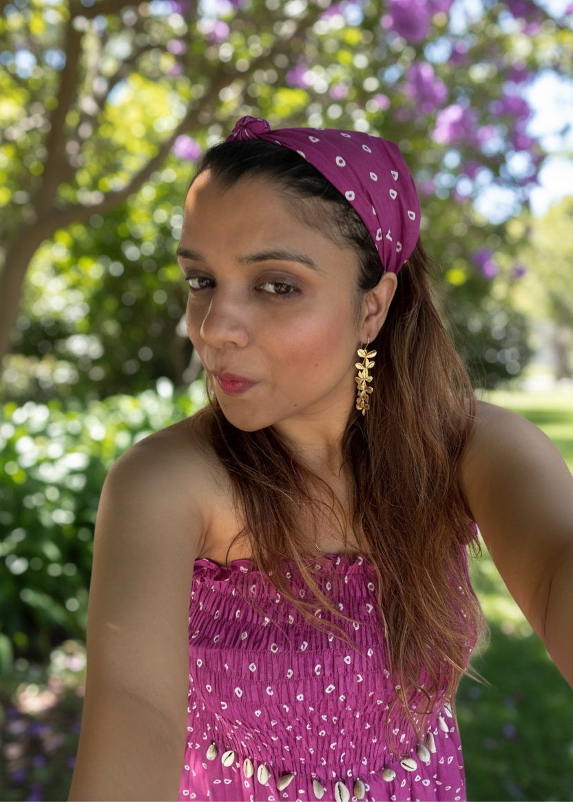 Purple Bandhani Headband