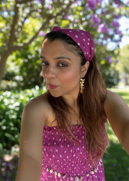 Purple Bandhani Headband