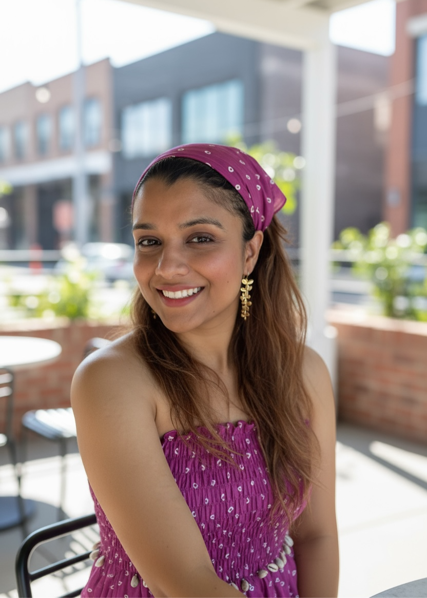 Purple Bandhani Headband
