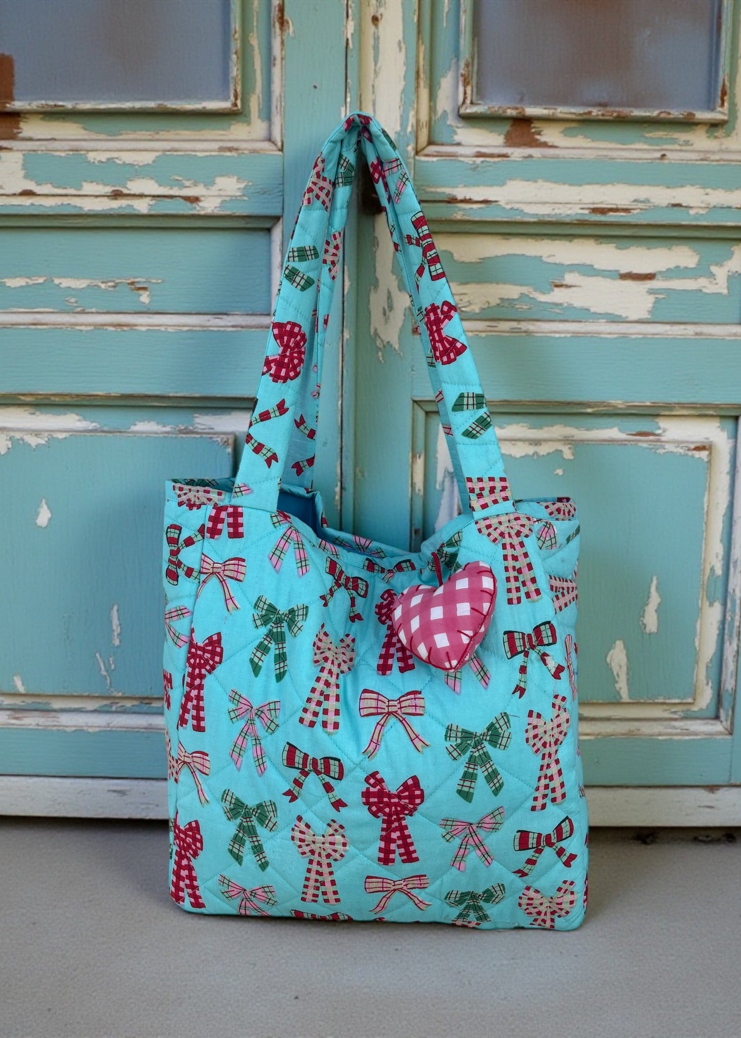 Bow Bliss Quilt Tote Bag