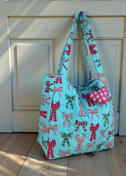 Bow Bliss Quilt Tote Bag