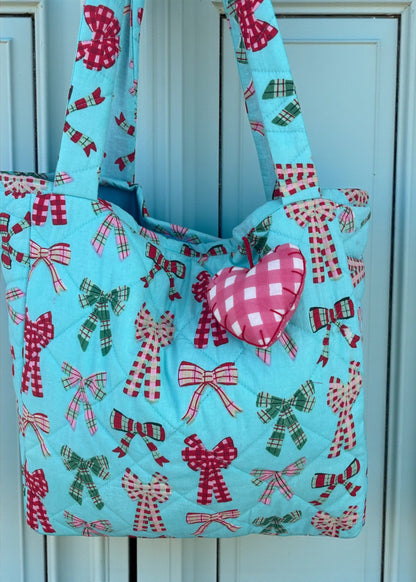 Bow Bliss Quilt Tote Bag
