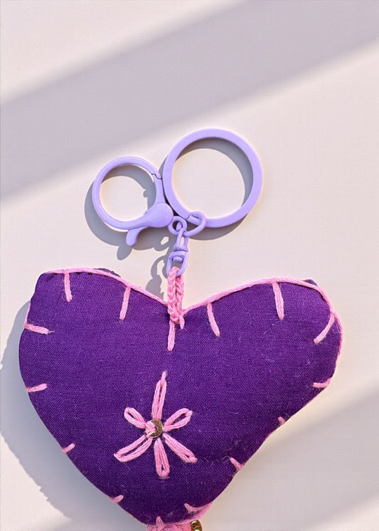 Lilac Heart Tassel Charm