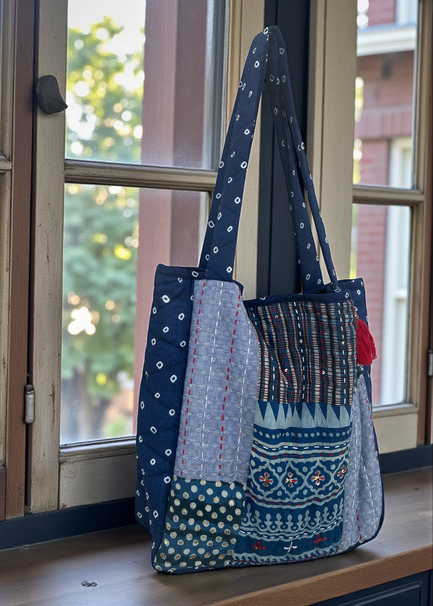 Indigo Nomad Patchwork Tote