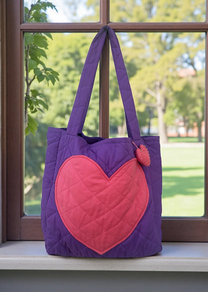 Plum Crush Heart Tote
