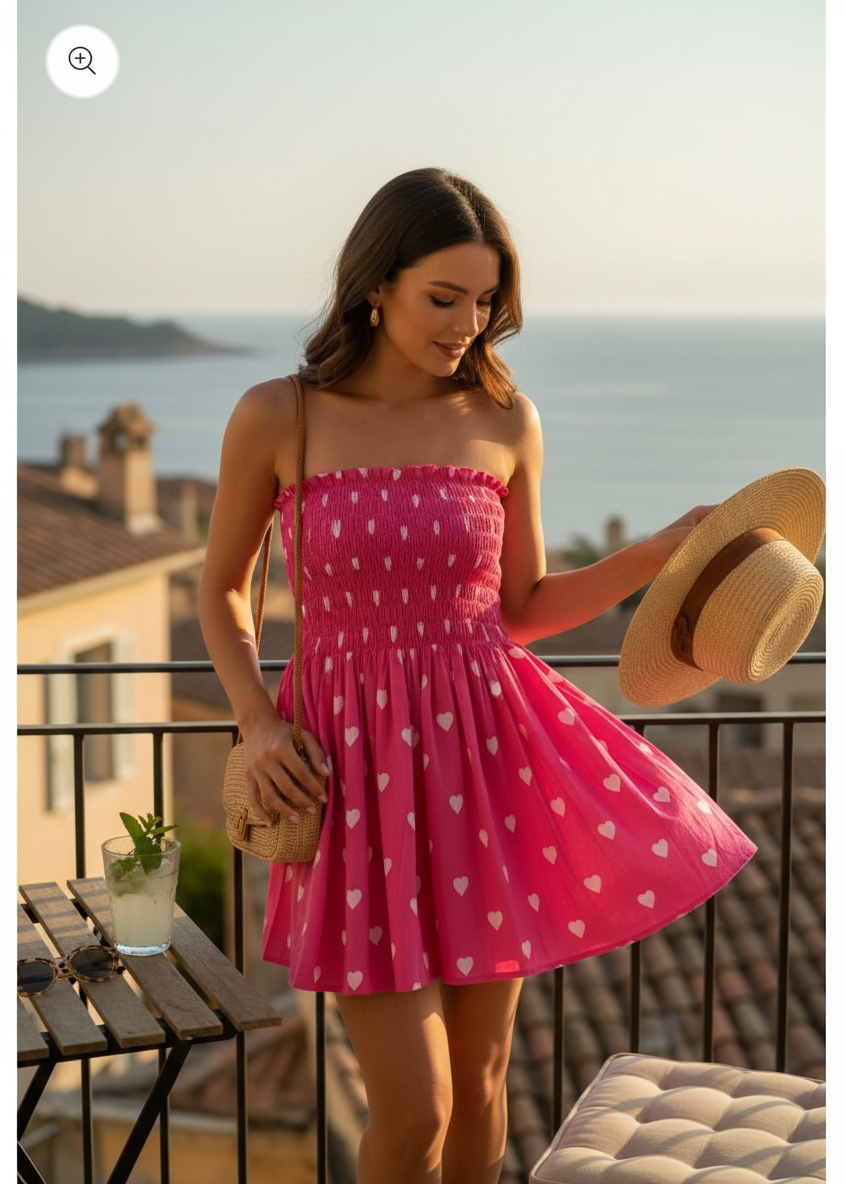 Berry Hearts Smocked Dress