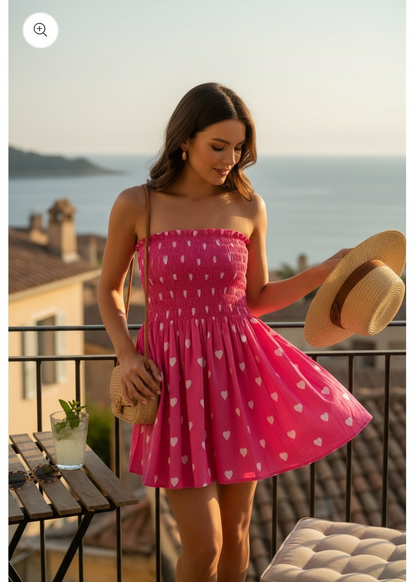 Berry Hearts Smocked Dress