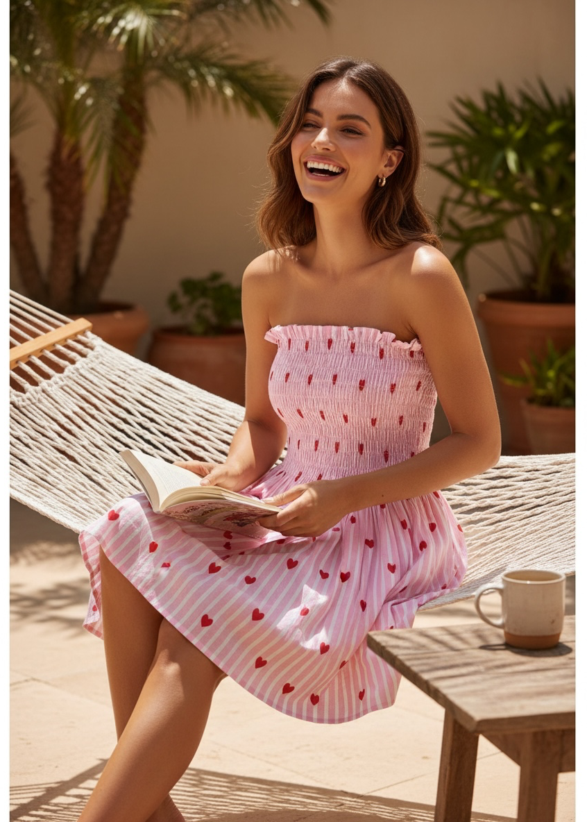 Cupid Stripe Smocked Dress