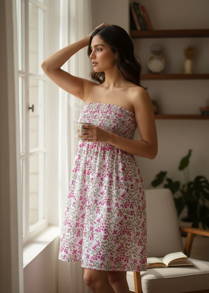 Blush Blossom Smocked Dress