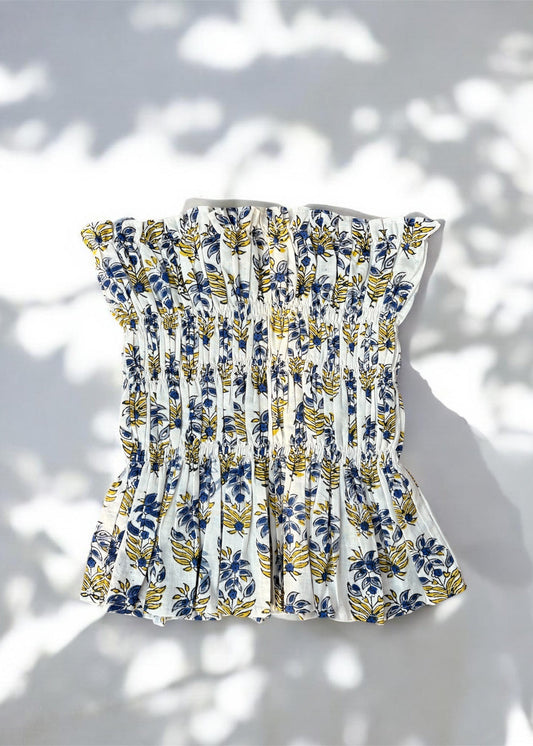 Ivory Bloom Smocked Top
