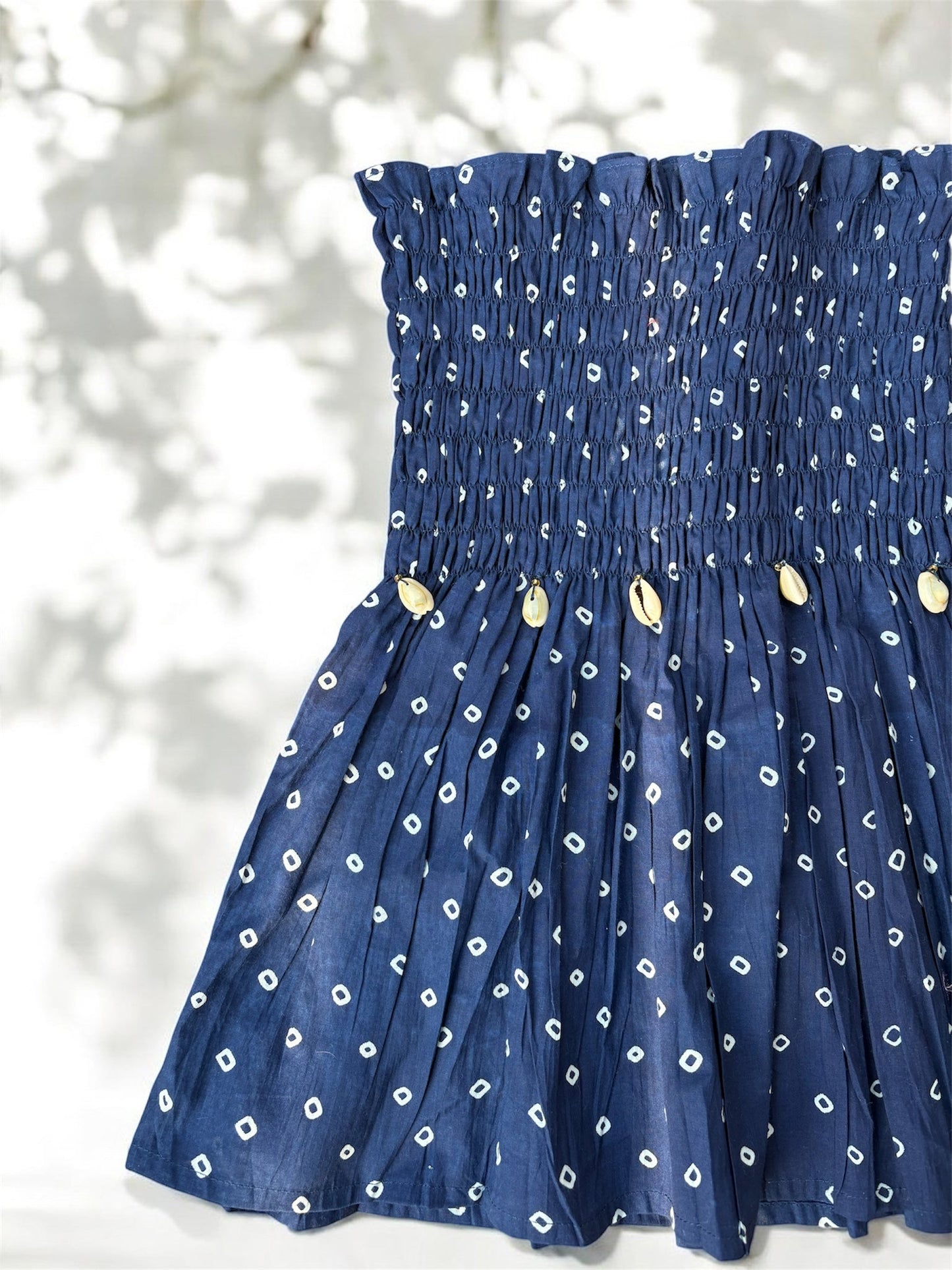 Indigo Tide Smocked Top