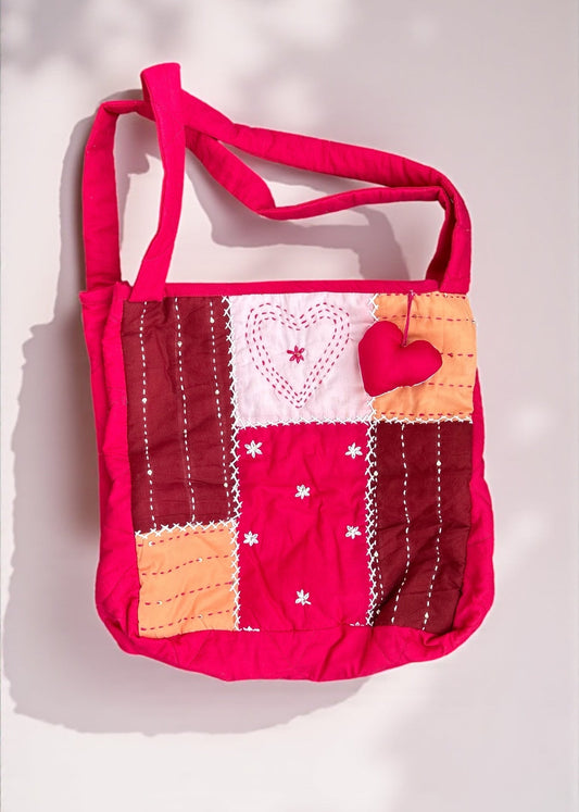 The Patchwork Love Hamper – Gingham Smocked Top + Heart Tote