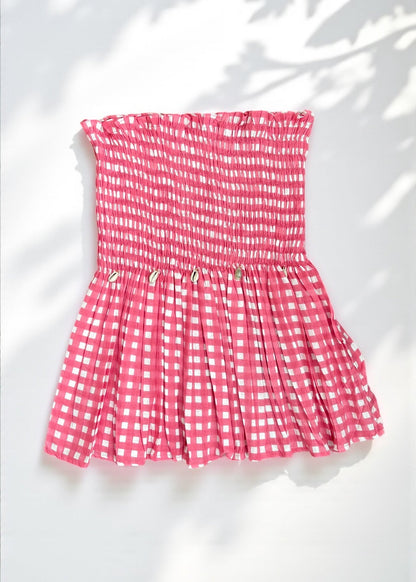 The Patchwork Love Hamper – Gingham Smocked Top + Heart Tote