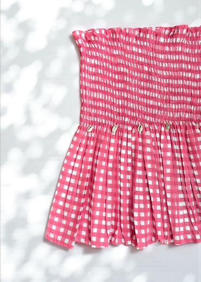 Gingham & Heart Smocked Top Duo