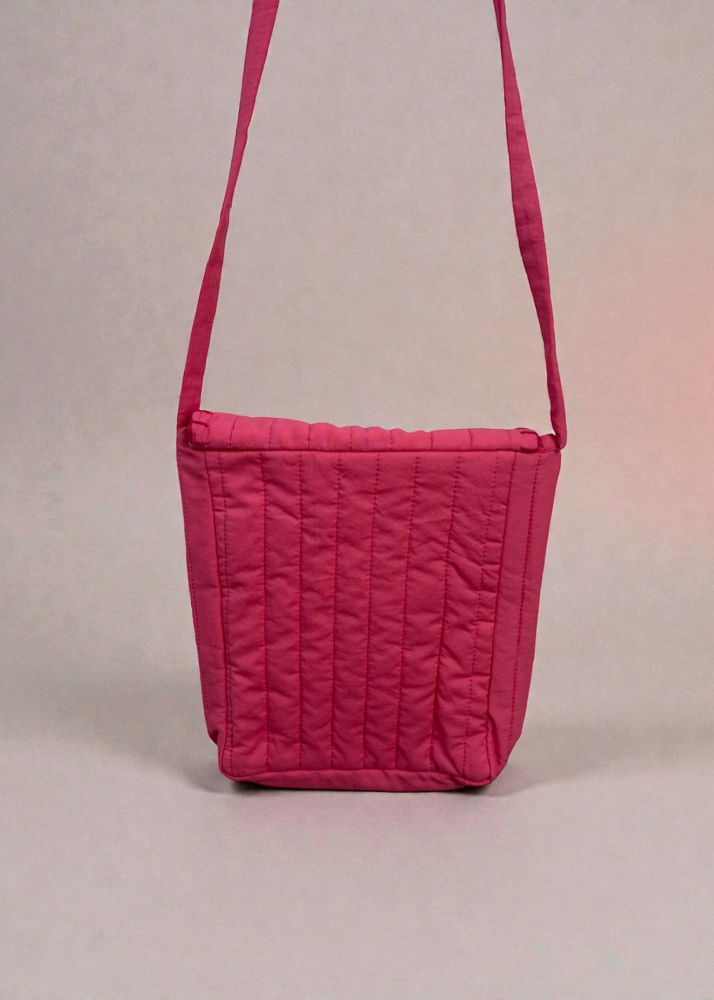 Heartline Quilted Crossbody Bag – Rose Pink