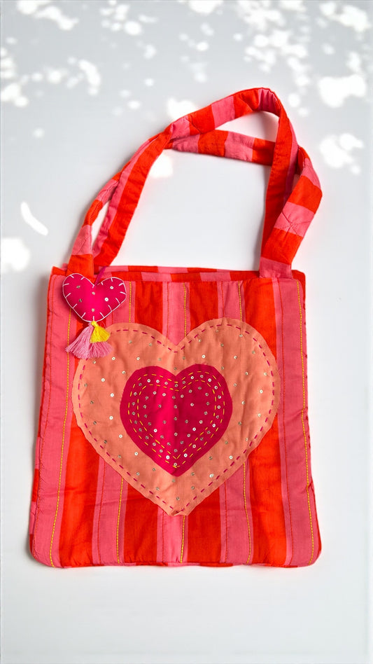 Heart Bloom Tote – Love & Tassel Edition