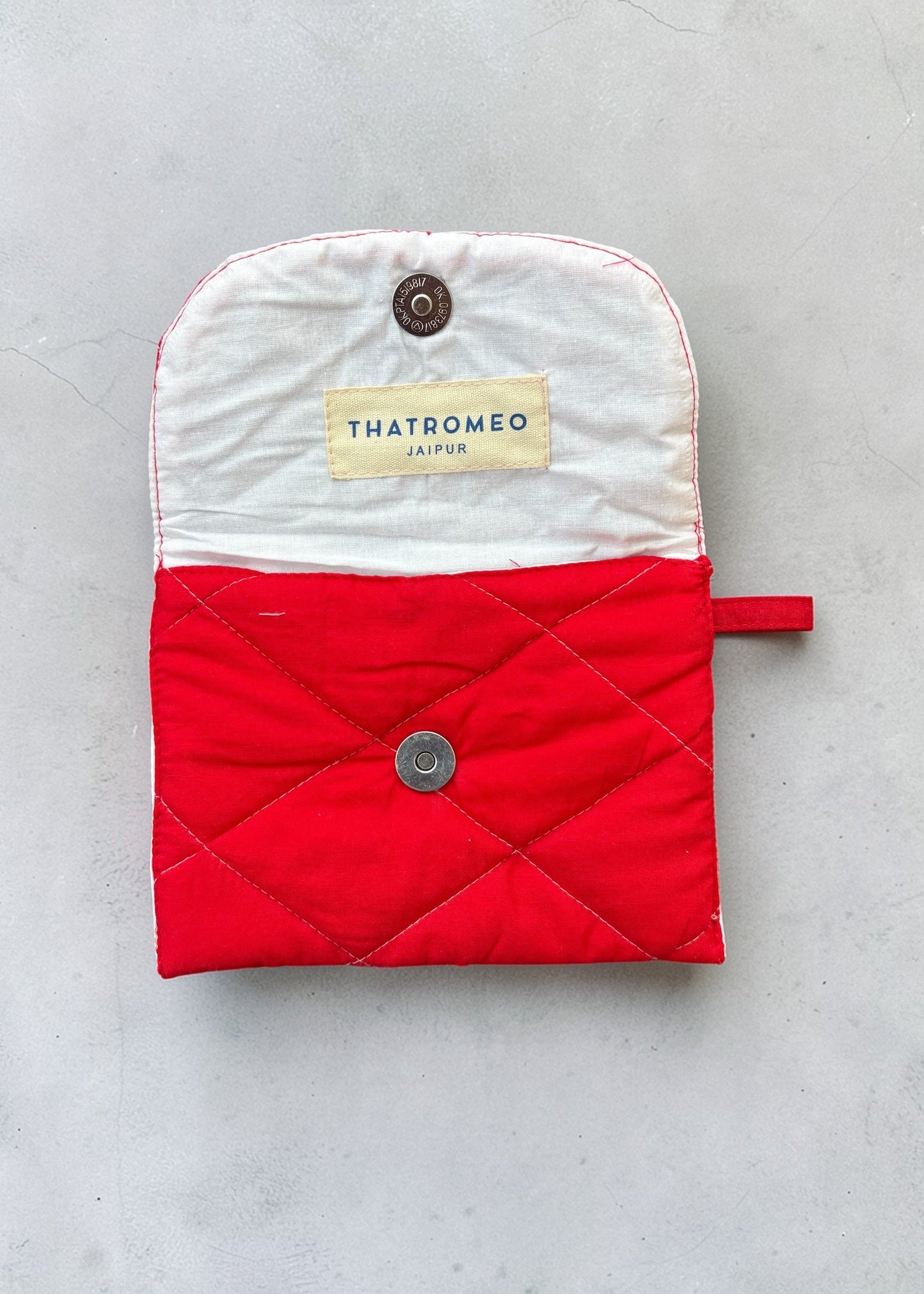 Crimson Stitch Mini Wallet