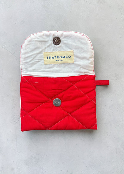 Crimson Stitch Mini Wallet